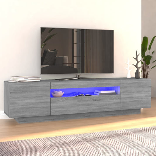 Tv-meubel met LED-verlichting 160x35x40 cm grijs sonoma eiken is nu te koop bij PeponiXL, paradijselijk wonen!