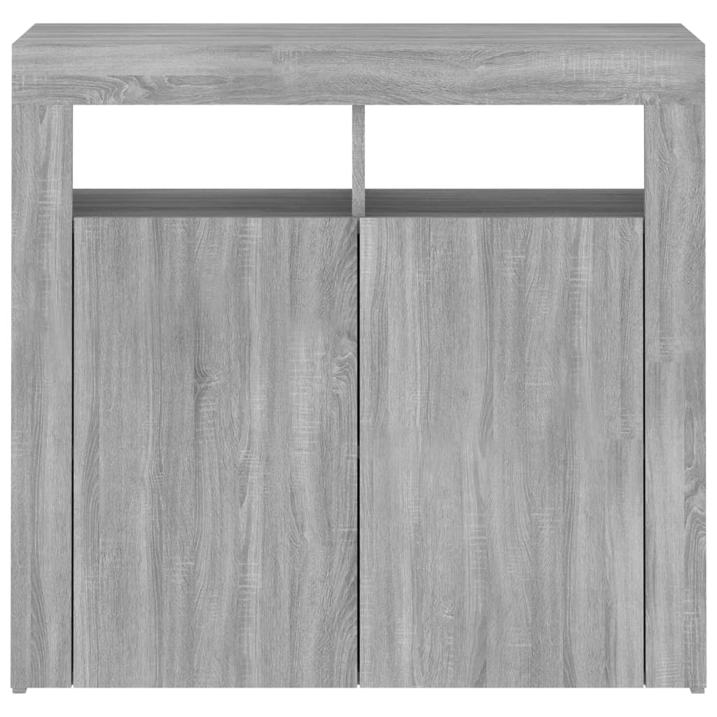 Dressoir met LED-verlichting 80x35x75 cm grijs sonoma eiken is nu te koop bij PeponiXL, paradijselijk wonen!