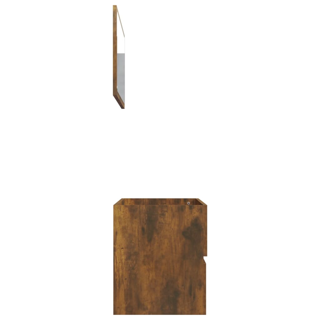 2-delige Badkamermeubelset bewerkt hout gerookt eikenkleurig is nu te koop bij PeponiXL, paradijselijk wonen!