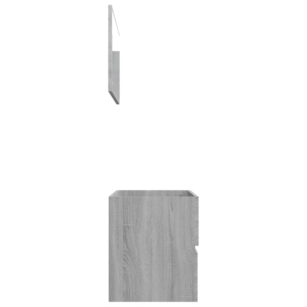 2-delige Badkamermeubelset bewerkt hout grijs sonoma eikenkleur is nu te koop bij PeponiXL, paradijselijk wonen!