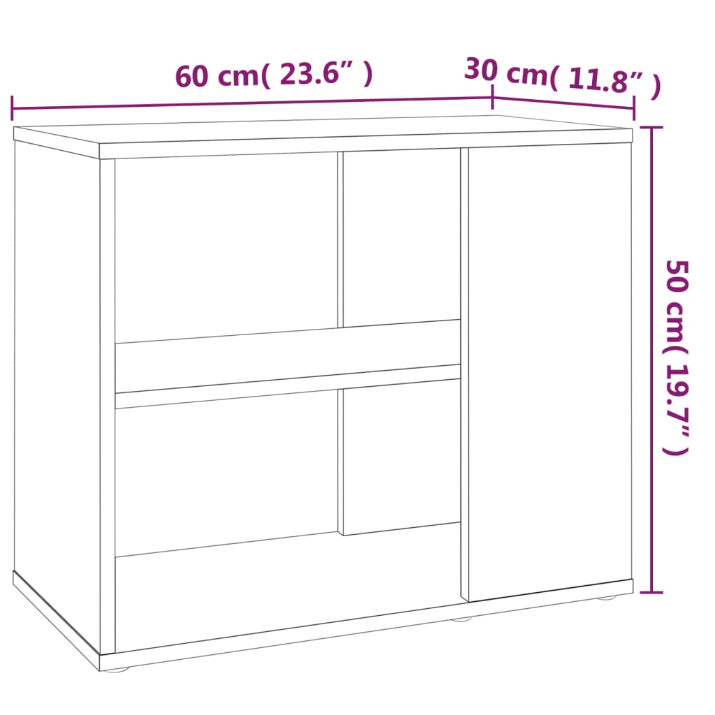 Bijzetkast 60x30x50 cm bewerkt hout gerookt eikenkleurig is nu te koop bij PeponiXL, paradijselijk wonen!