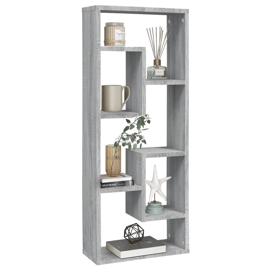 Wandschap 36x16x90 cm bewerkt hout grijs sonoma eikenkleurig is nu te koop bij PeponiXL, paradijselijk wonen!