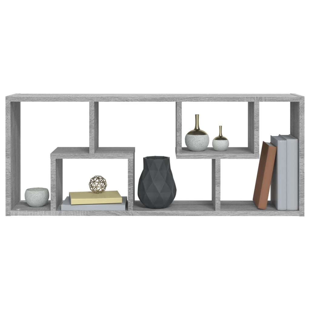 Wandschap 36x16x90 cm bewerkt hout grijs sonoma eikenkleurig is nu te koop bij PeponiXL, paradijselijk wonen!