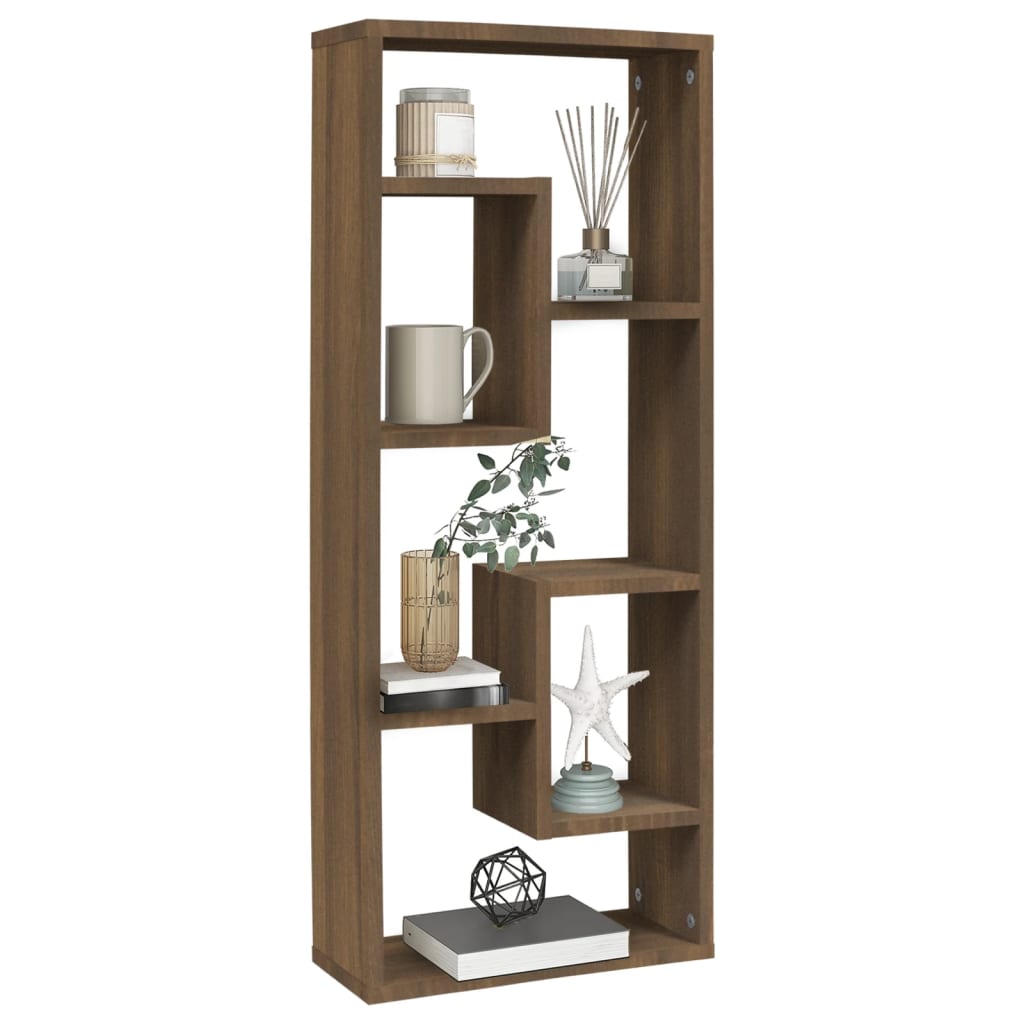 Wandschap 36x16x90 cm bewerkt hout bruin eikenkleur is nu te koop bij PeponiXL, paradijselijk wonen!