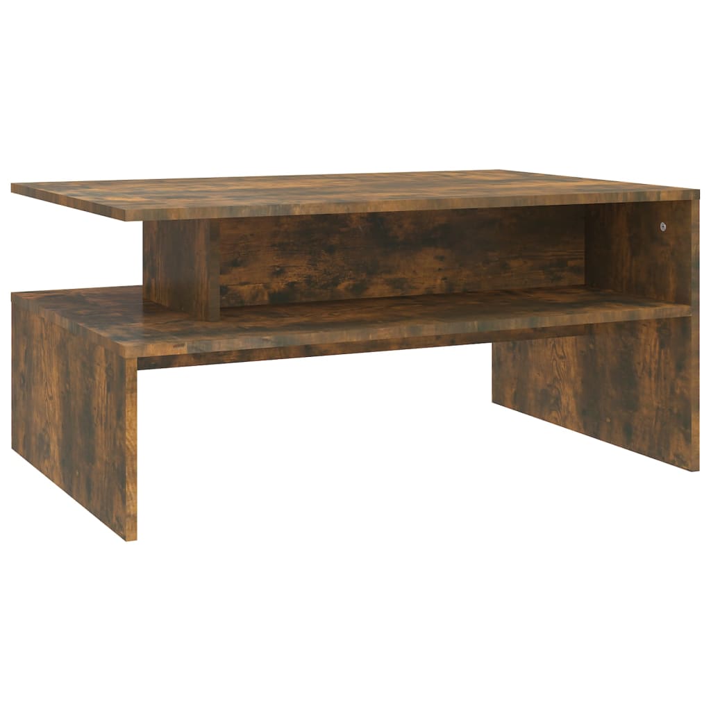 Salontafel 90x60x42,5 cm bewerkt hout gerookt eikenkleurig is nu te koop bij PeponiXL, paradijselijk wonen!
