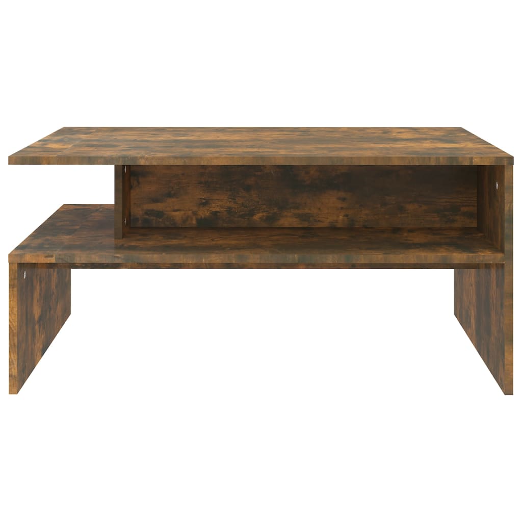 Salontafel 90x60x42,5 cm bewerkt hout gerookt eikenkleurig is nu te koop bij PeponiXL, paradijselijk wonen!