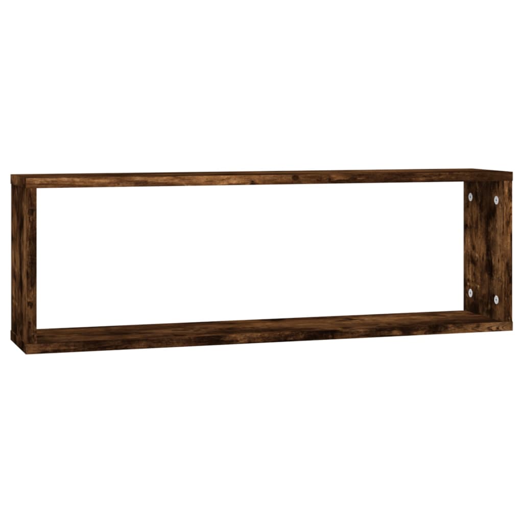 Wandschappen kubus 2 st 80x15x26,5 cm hout gerookt eikenkleurig is nu te koop bij PeponiXL, paradijselijk wonen!