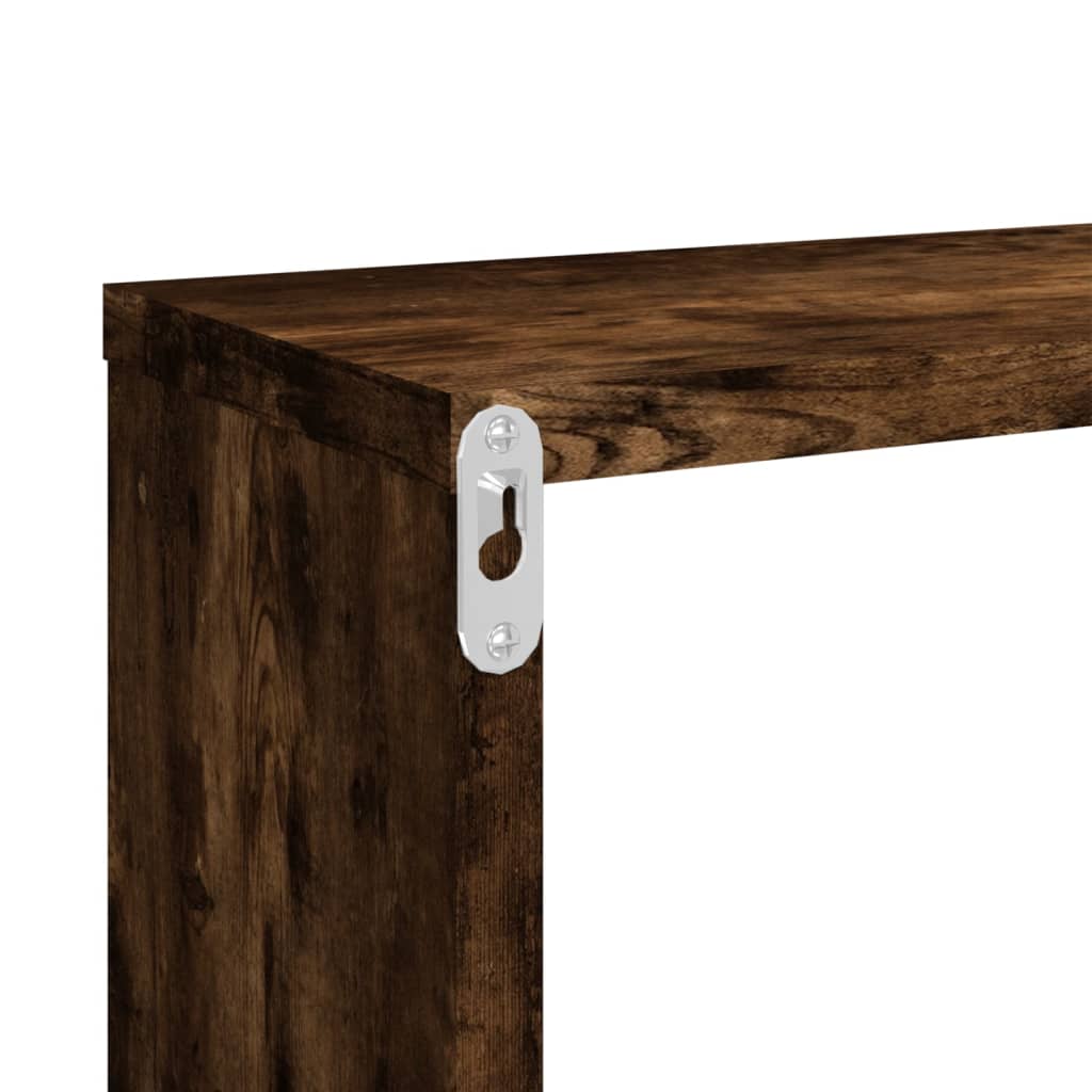Wandschappen kubus 4 st 80x15x26,5 cm hout gerookt eikenkleurig is nu te koop bij PeponiXL, paradijselijk wonen!