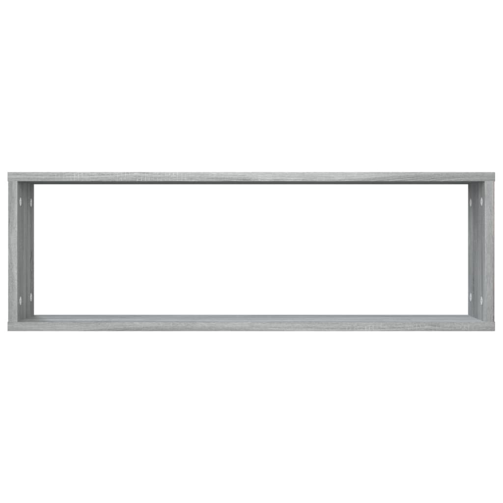 Wandschappen kubus 4 st 80x15x26,5 cm bewerkt hout grijs sonoma is nu te koop bij PeponiXL, paradijselijk wonen!
