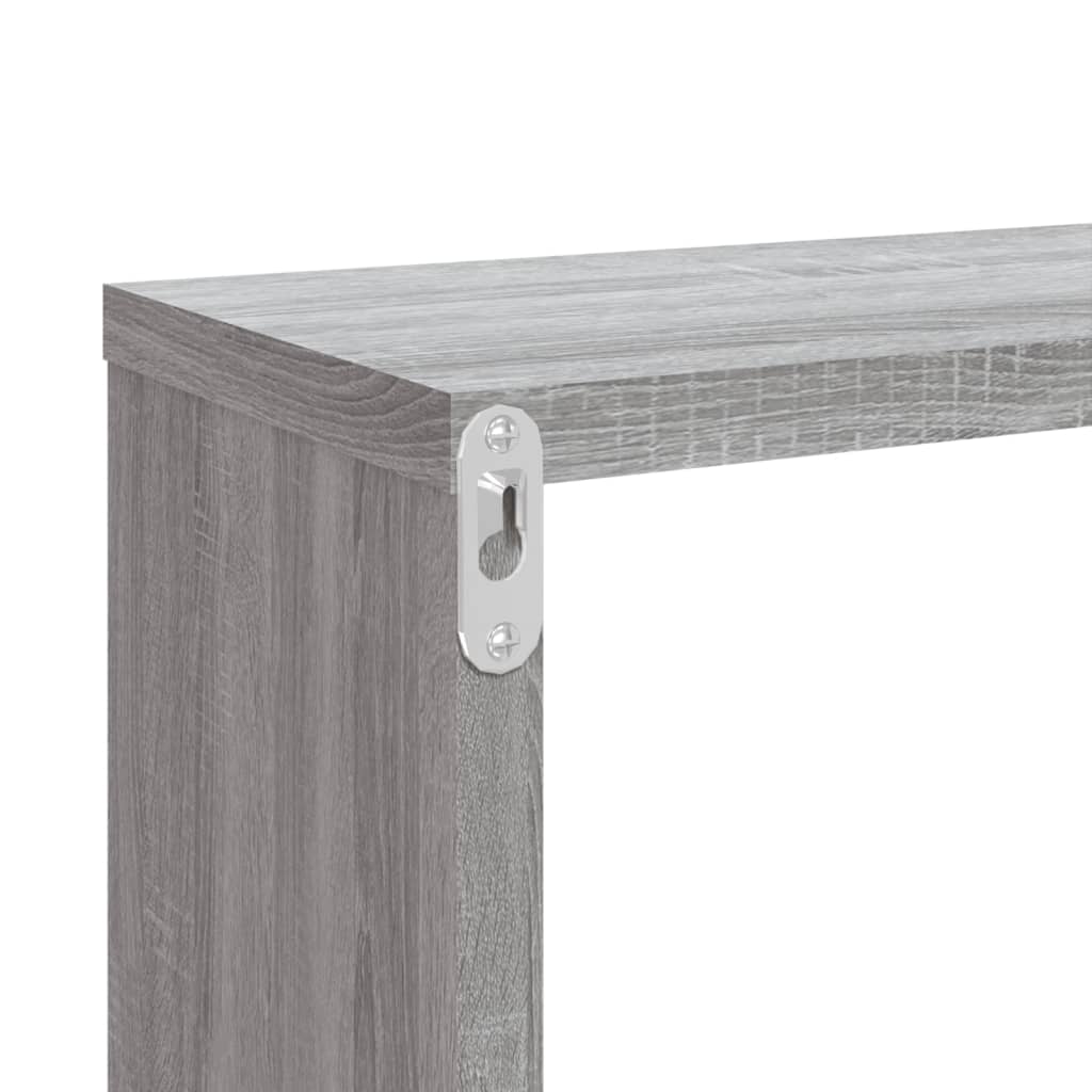 Wandschappen kubus 4 st 80x15x26,5 cm bewerkt hout grijs sonoma is nu te koop bij PeponiXL, paradijselijk wonen!