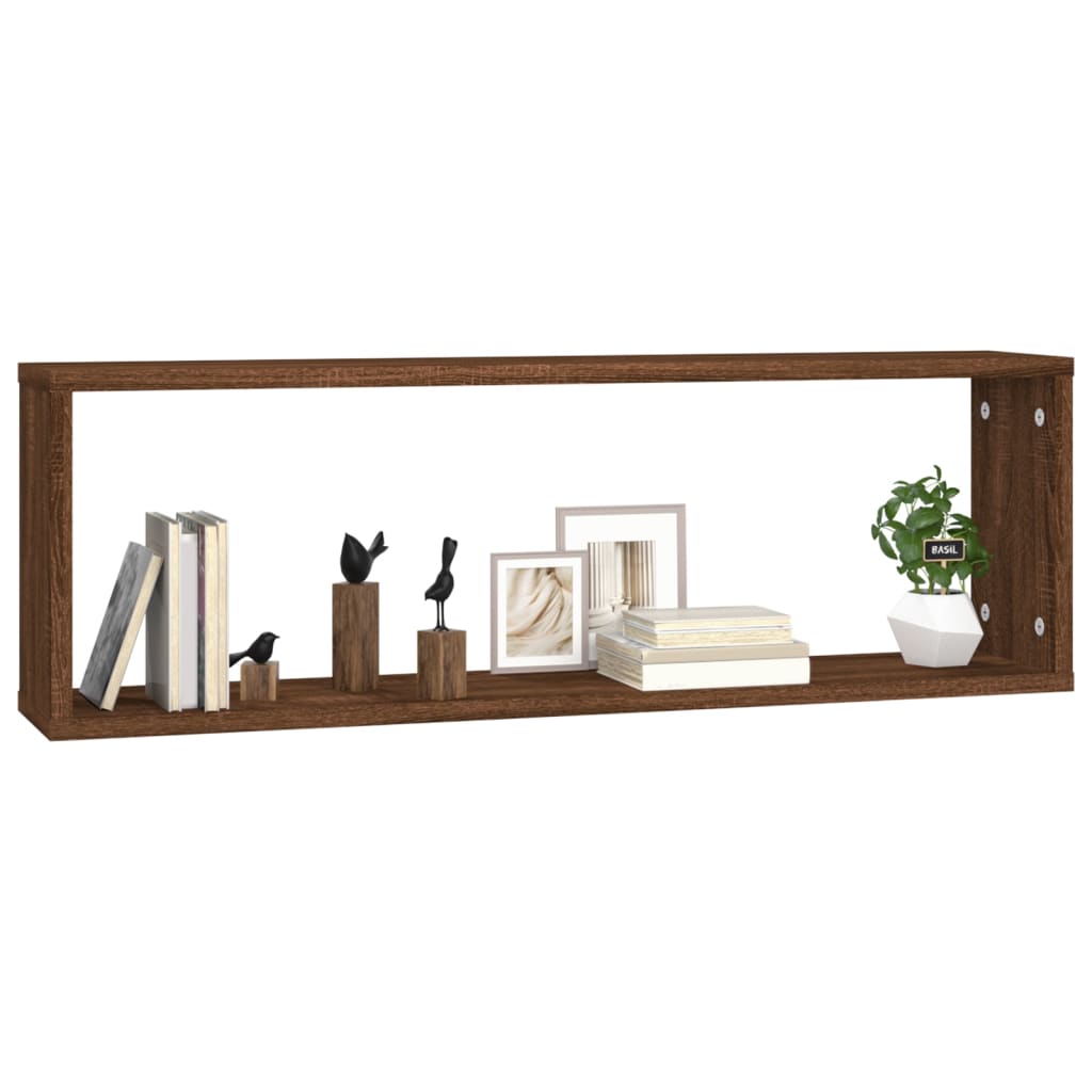 Wandschappen kubus 4 st 80x15x26,5 cm hout bruin eikenkleur is nu te koop bij PeponiXL, paradijselijk wonen!
