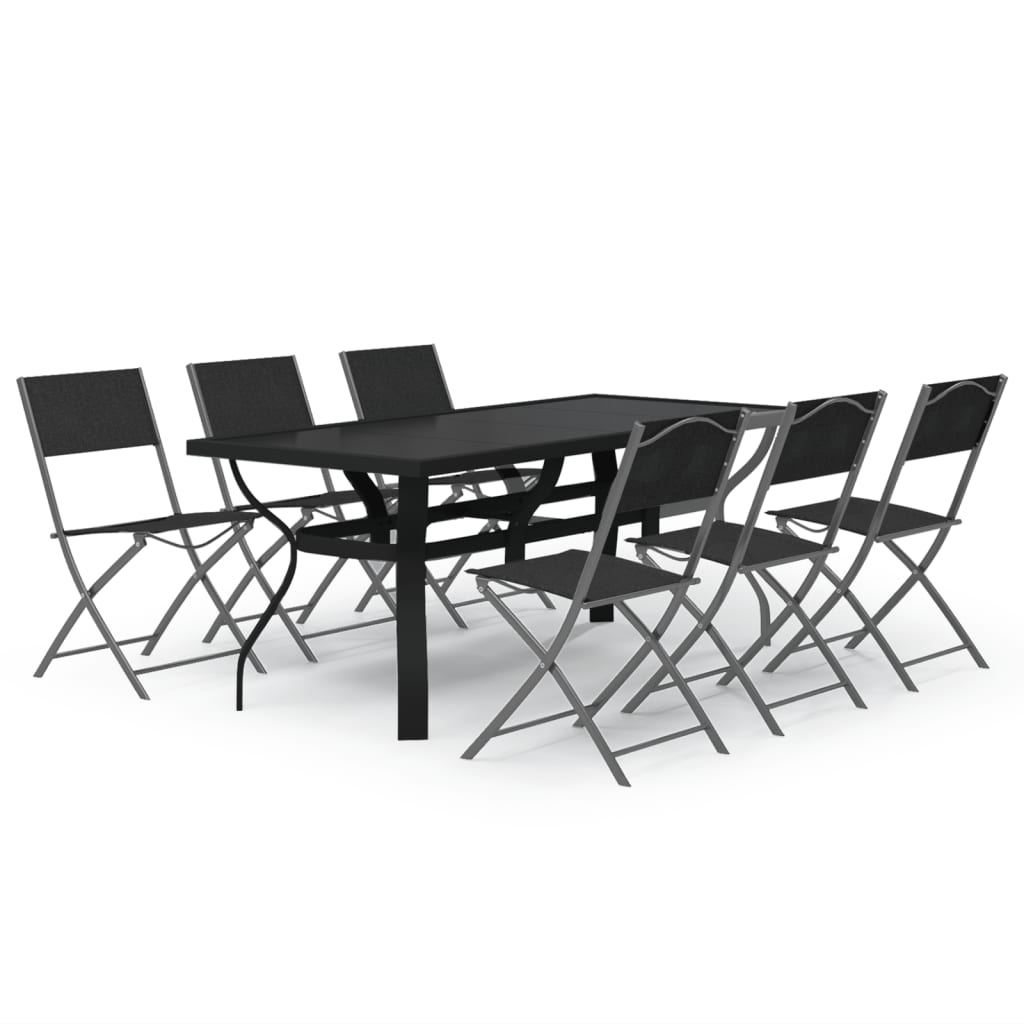 7-delige Tuinset grijs en zwart is nu te koop bij PeponiXL, paradijselijk wonen!
