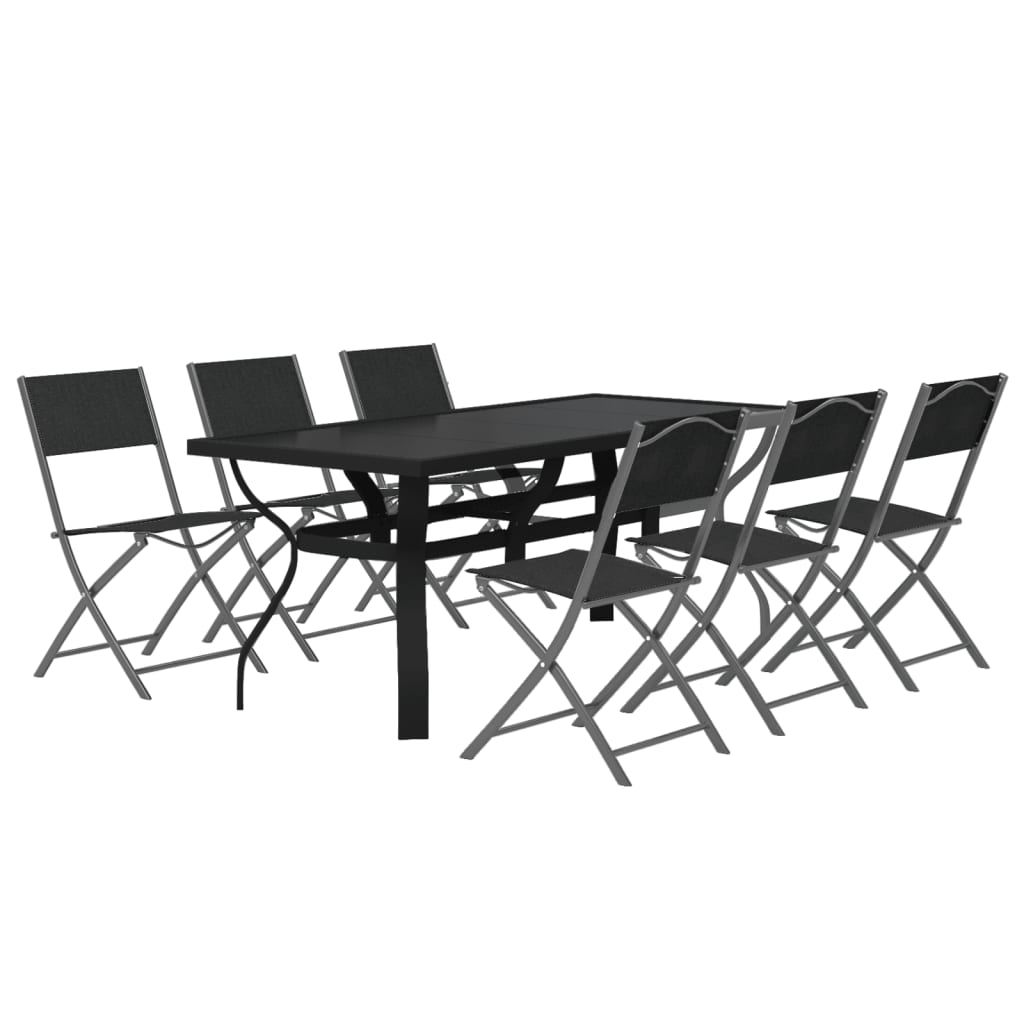 7-delige Tuinset grijs en zwart is nu te koop bij PeponiXL, paradijselijk wonen!