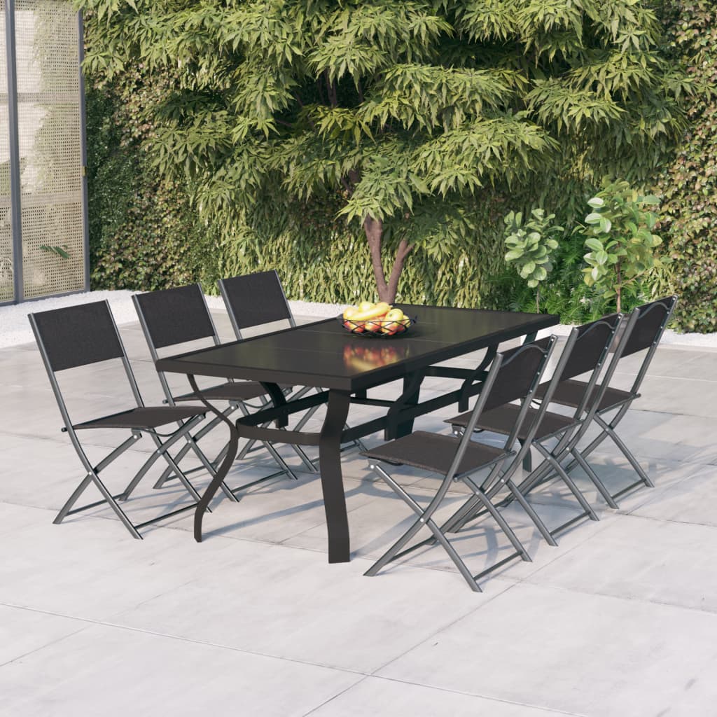 7-delige Tuinset grijs en zwart is nu te koop bij PeponiXL, paradijselijk wonen!