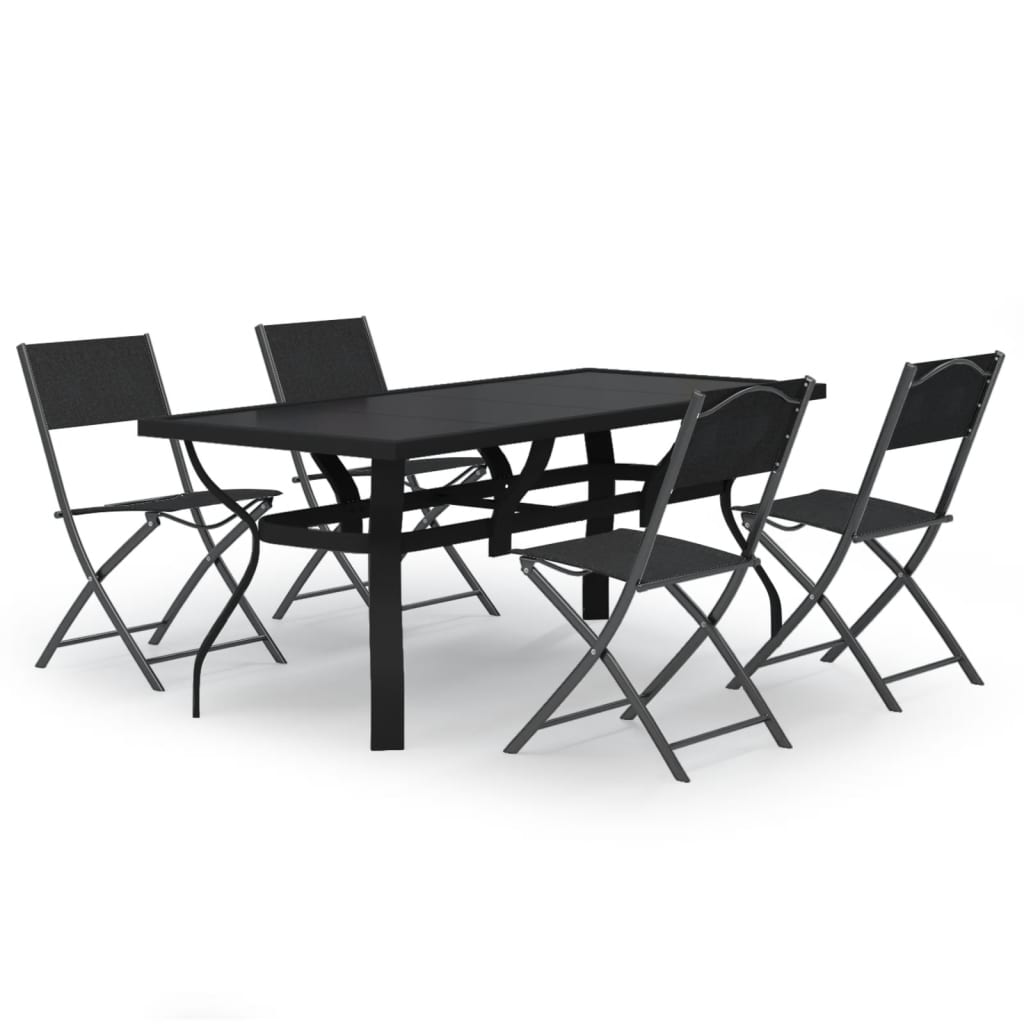 5-delige Tuinset grijs en zwart is nu te koop bij PeponiXL, paradijselijk wonen!