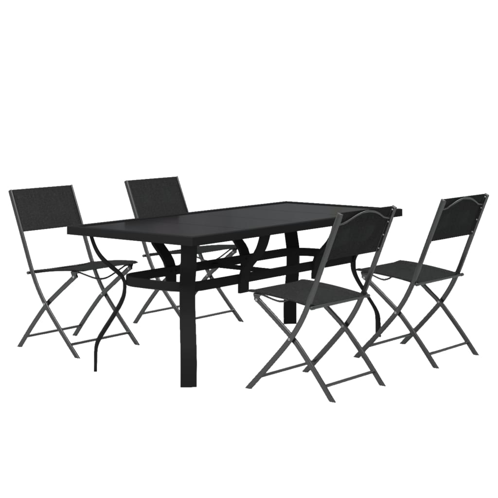 5-delige Tuinset grijs en zwart is nu te koop bij PeponiXL, paradijselijk wonen!
