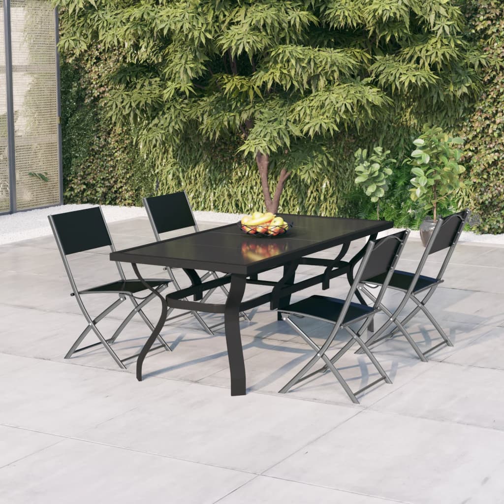 5-delige Tuinset grijs en zwart is nu te koop bij PeponiXL, paradijselijk wonen!