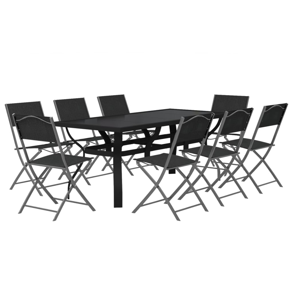 9-delige Tuinset grijs en zwart is nu te koop bij PeponiXL, paradijselijk wonen!