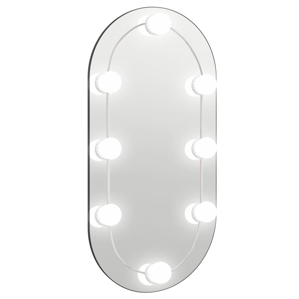 Spiegel met LED-verlichting ovaal 60x30 cm glas is nu te koop bij PeponiXL, paradijselijk wonen!