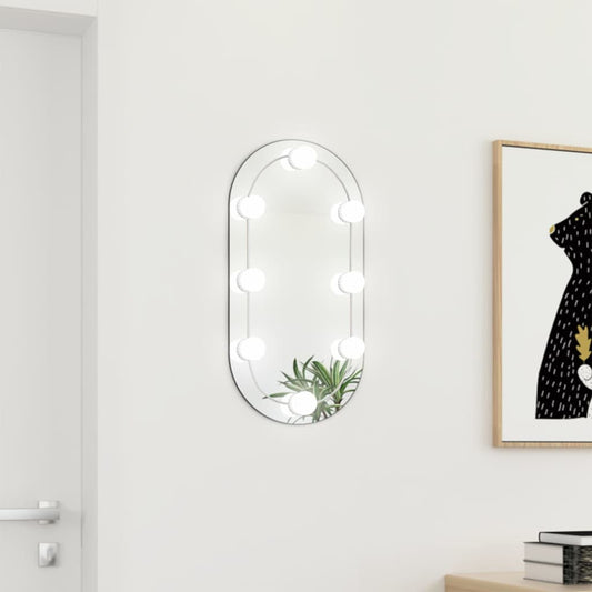 Spiegel met LED-verlichting ovaal 60x30 cm glas is nu te koop bij PeponiXL, paradijselijk wonen!