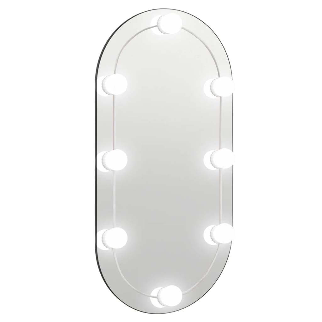 Spiegel met LED-verlichting ovaal 80x40 cm glas is nu te koop bij PeponiXL, paradijselijk wonen!