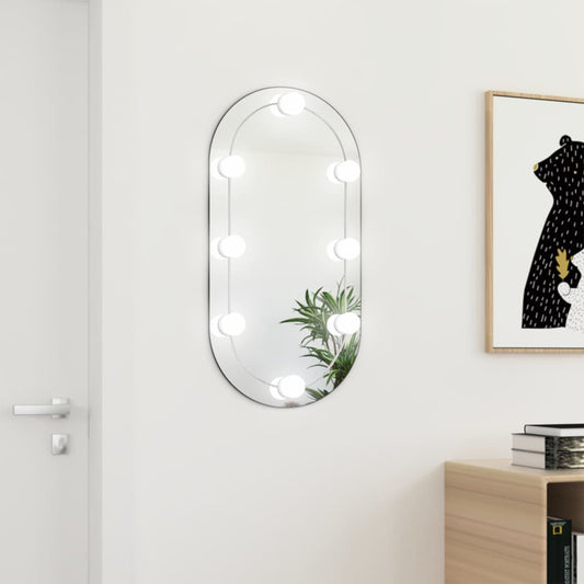 Spiegel met LED-verlichting ovaal 80x40 cm glas is nu te koop bij PeponiXL, paradijselijk wonen!