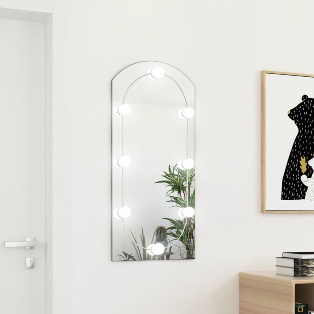Spiegel met LED-verlichting boog 90x45 cm glas is nu te koop bij PeponiXL, paradijselijk wonen!