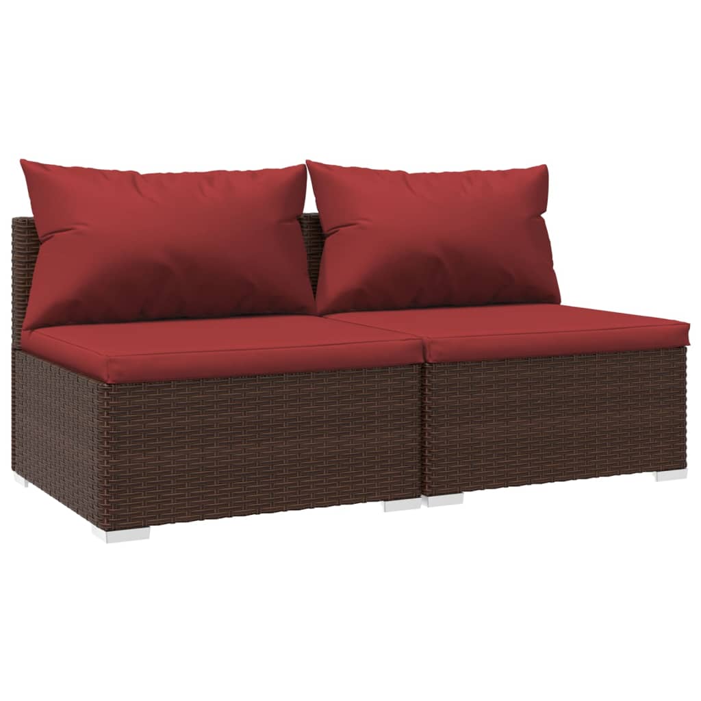 2-delige Loungeset met kussens poly rattan bruin is nu te koop bij PeponiXL, paradijselijk wonen!