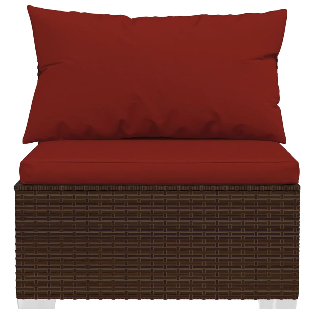 2-delige Loungeset met kussens poly rattan bruin is nu te koop bij PeponiXL, paradijselijk wonen!