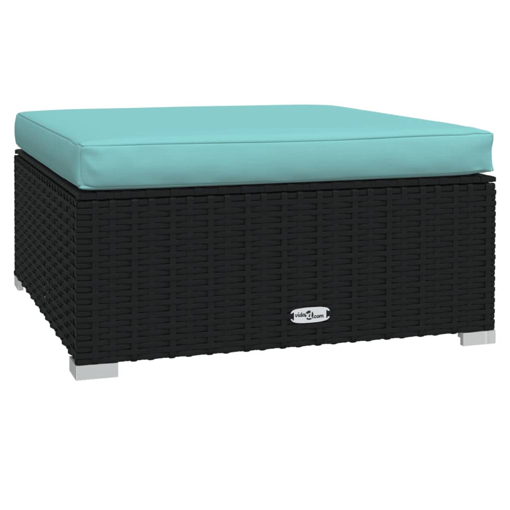 6-delige Loungeset met kussens poly rattan zwart is nu te koop bij PeponiXL, paradijselijk wonen!