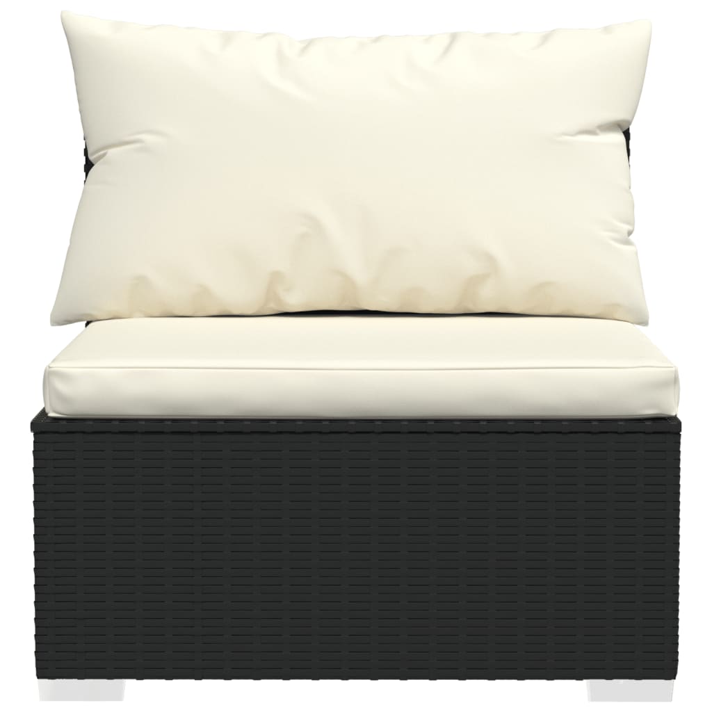 6-delige Loungeset met kussens poly rattan zwart is nu te koop bij PeponiXL, paradijselijk wonen!
