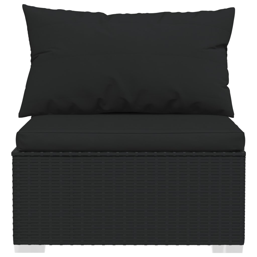 6-delige Loungeset met kussens poly rattan zwart is nu te koop bij PeponiXL, paradijselijk wonen!
