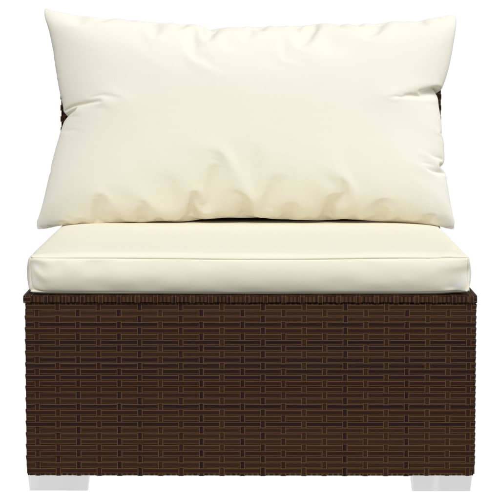 6-delige Loungeset met kussens poly rattan bruin is nu te koop bij PeponiXL, paradijselijk wonen!