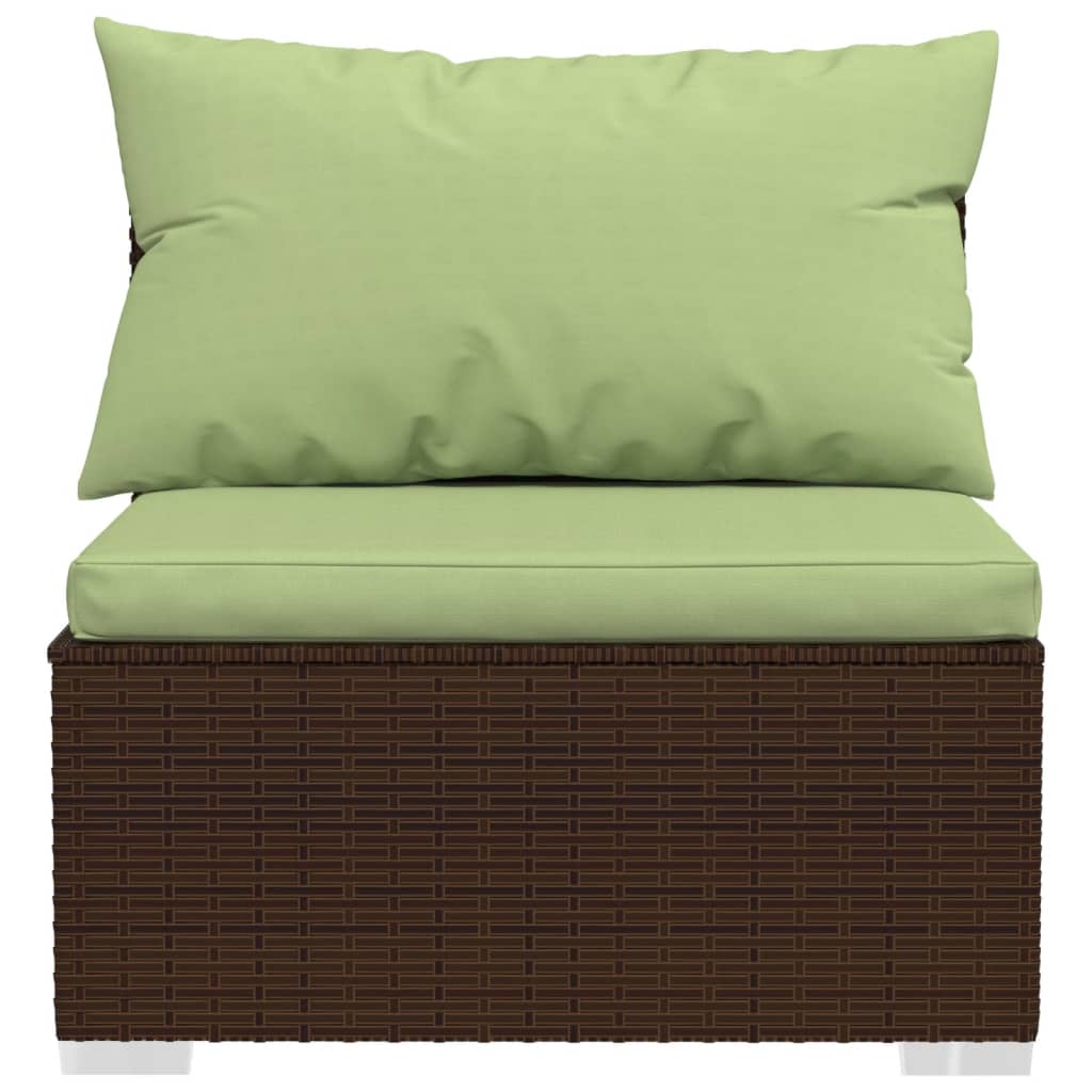 6-delige Loungeset met kussens poly rattan bruin is nu te koop bij PeponiXL, paradijselijk wonen!