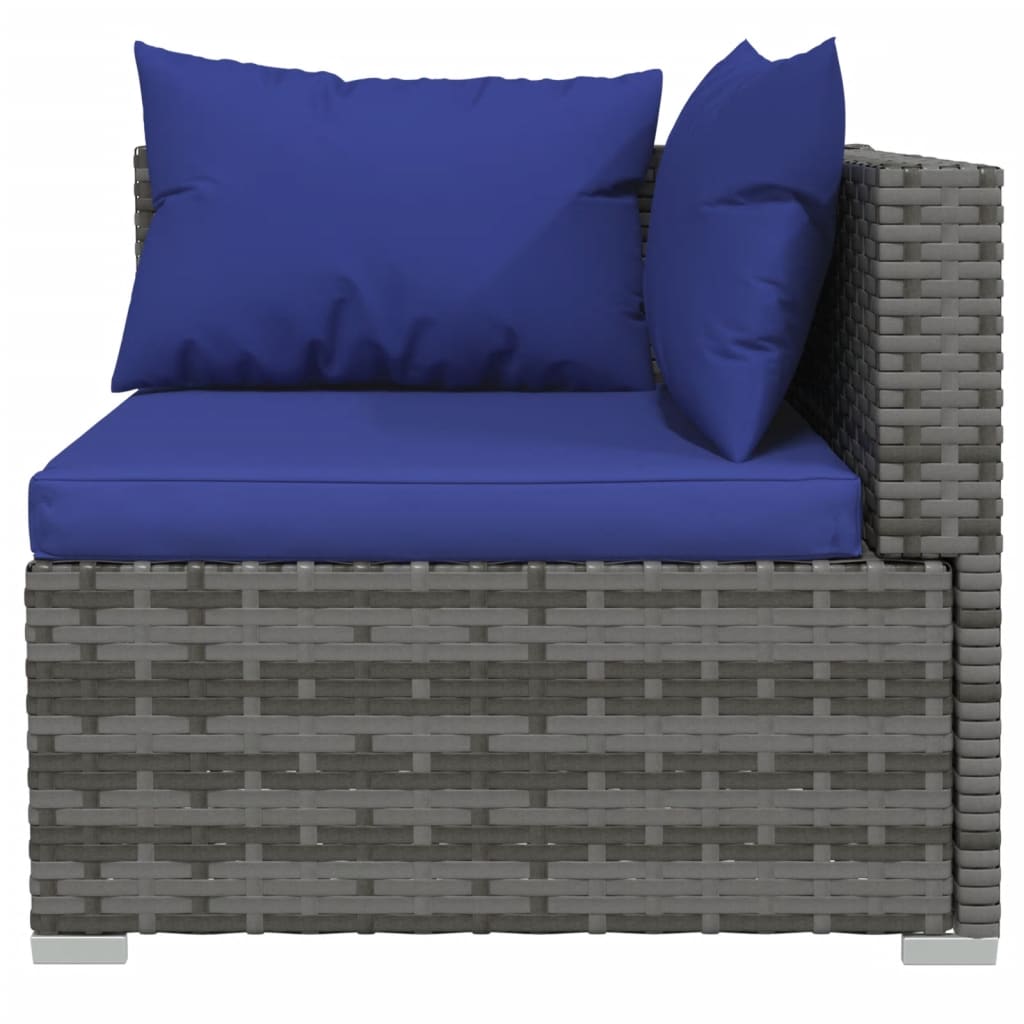 6-delige Loungeset met kussens poly rattan grijs is nu te koop bij PeponiXL, paradijselijk wonen!