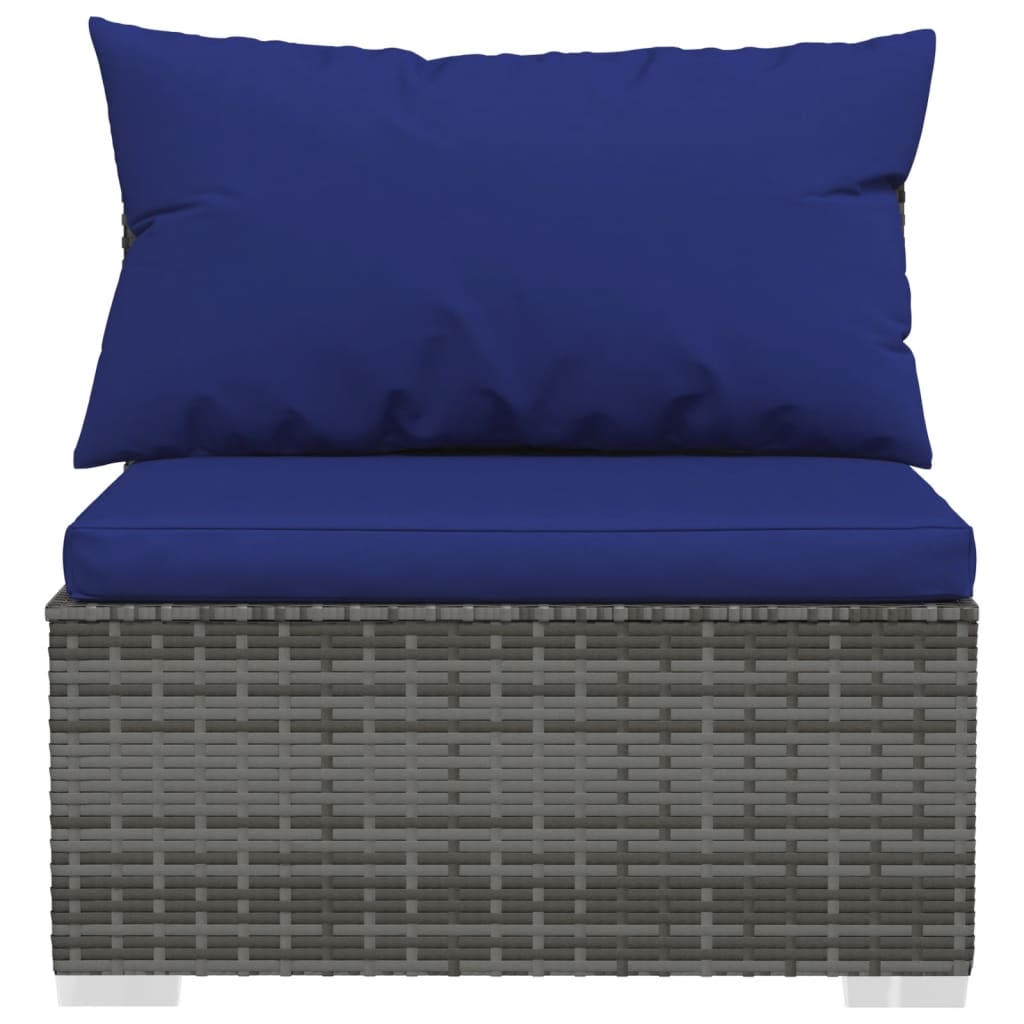 6-delige Loungeset met kussens poly rattan grijs is nu te koop bij PeponiXL, paradijselijk wonen!