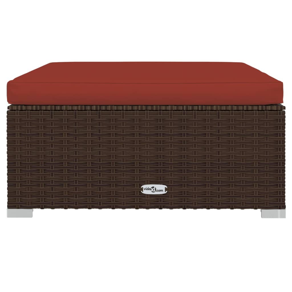 10-delige Loungeset met kussens poly rattan bruin is nu te koop bij PeponiXL, paradijselijk wonen!