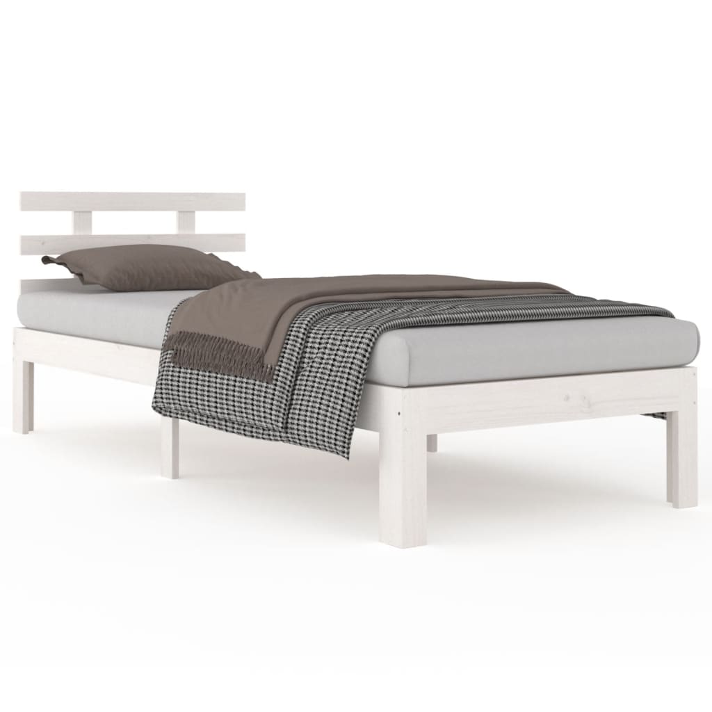 Bedframe massief hout wit 75x190 cm is nu te koop bij PeponiXL, paradijselijk wonen!