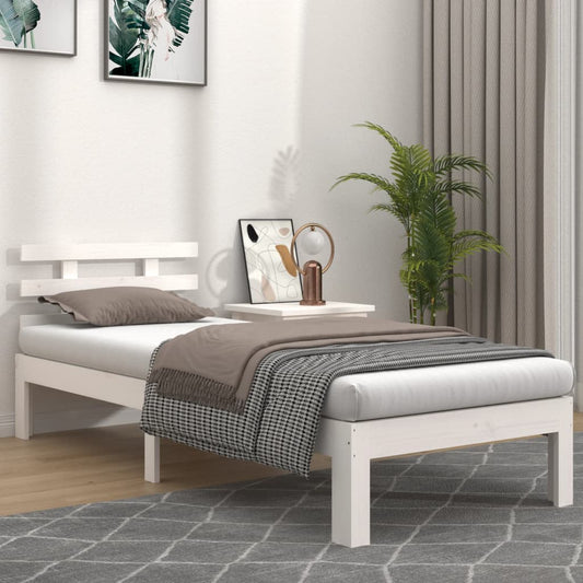 Bedframe massief hout wit 75x190 cm is nu te koop bij PeponiXL, paradijselijk wonen!