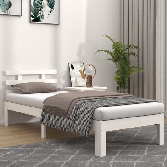 Bedframe massief hout wit 90x200 cm is nu te koop bij PeponiXL, paradijselijk wonen!