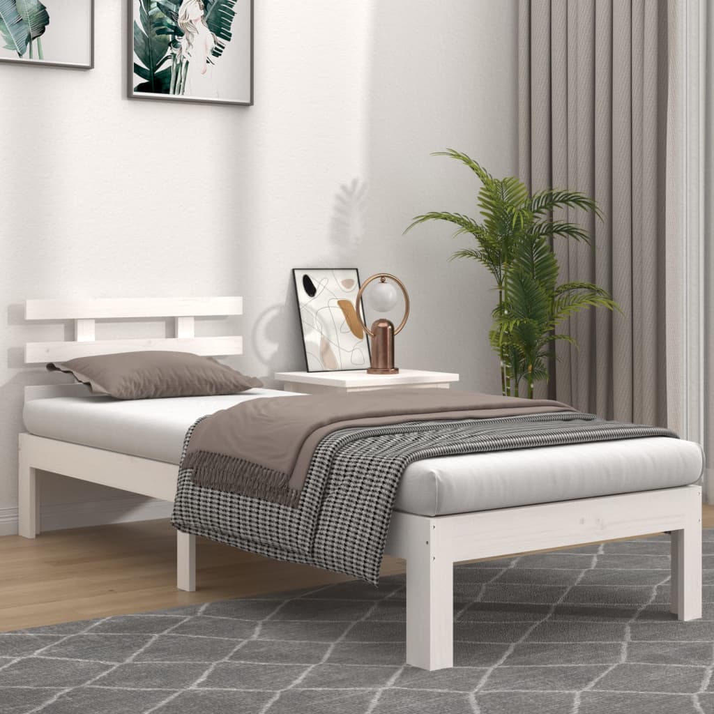 Bedframe massief hout wit 100x200 cm is nu te koop bij PeponiXL, paradijselijk wonen!