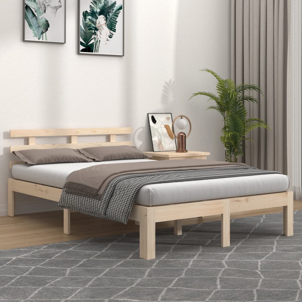 Bedframe zonder matras massief hout 140x200 cm is nu te koop bij PeponiXL, paradijselijk wonen!