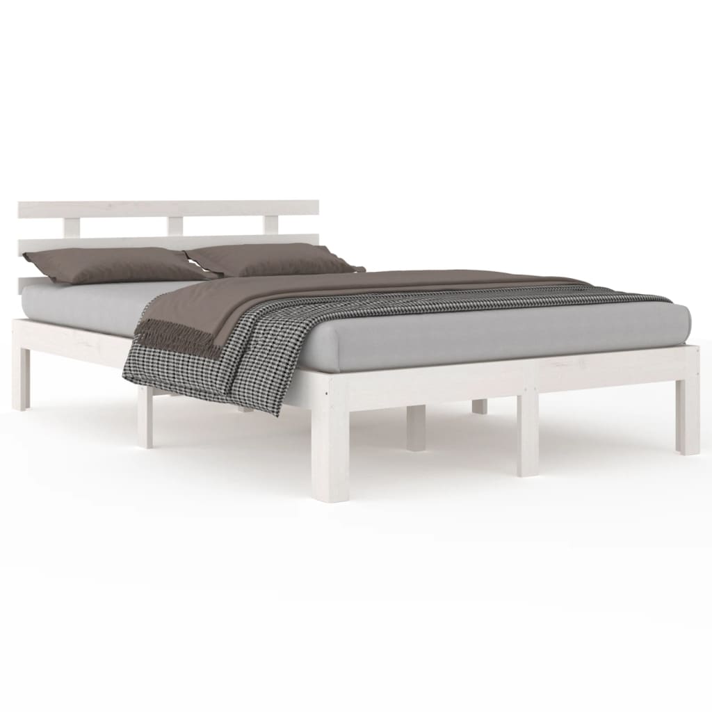 Bedframe massief hout wit 150x200 cm is nu te koop bij PeponiXL, paradijselijk wonen!