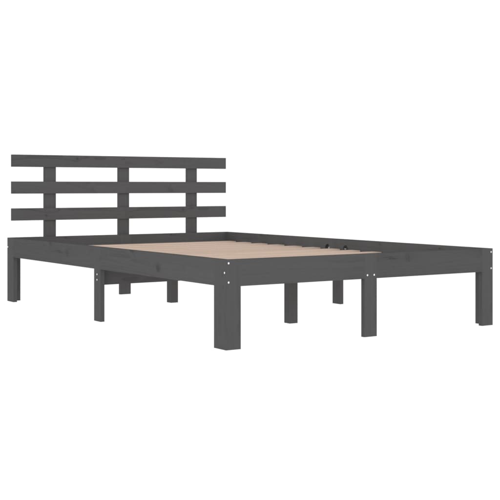 Bedframe massief hout grijs 200x200 cm is nu te koop bij PeponiXL, paradijselijk wonen!