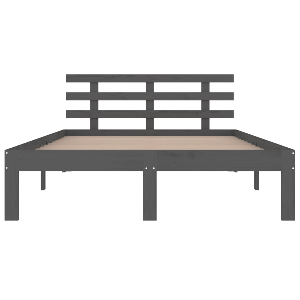 Bedframe massief hout grijs 200x200 cm is nu te koop bij PeponiXL, paradijselijk wonen!