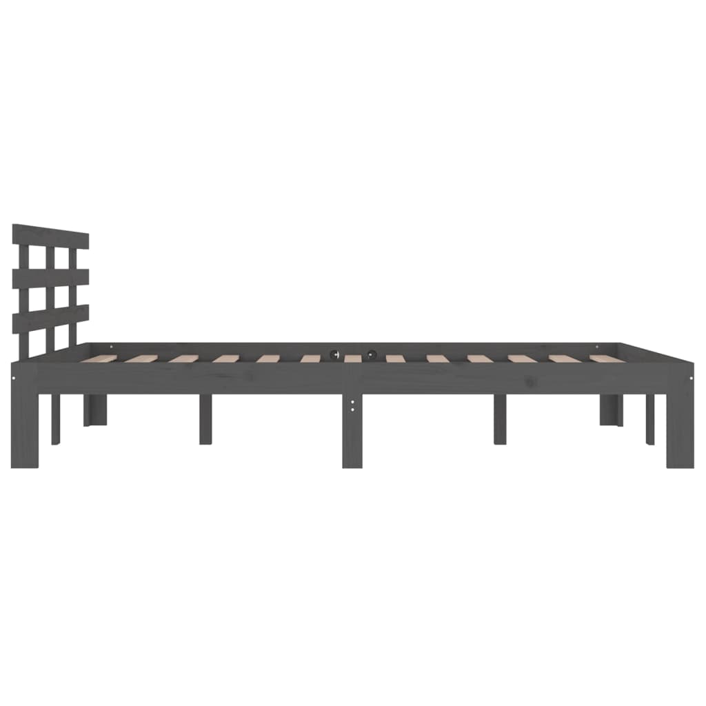 Bedframe massief hout grijs 200x200 cm is nu te koop bij PeponiXL, paradijselijk wonen!