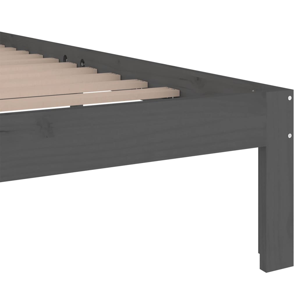 Bedframe massief hout grijs 200x200 cm is nu te koop bij PeponiXL, paradijselijk wonen!