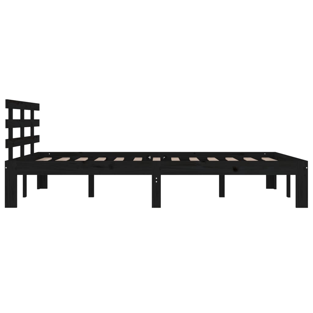 Bedframe massief hout zwart 200x200 cm is nu te koop bij PeponiXL, paradijselijk wonen!