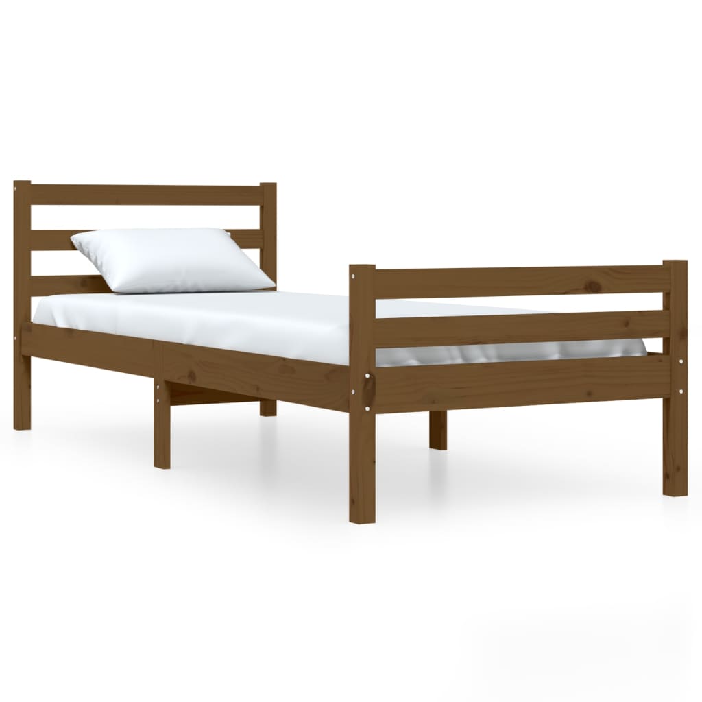 Bedframe massief hout honingbruin 75x190 cm is nu te koop bij PeponiXL, paradijselijk wonen!