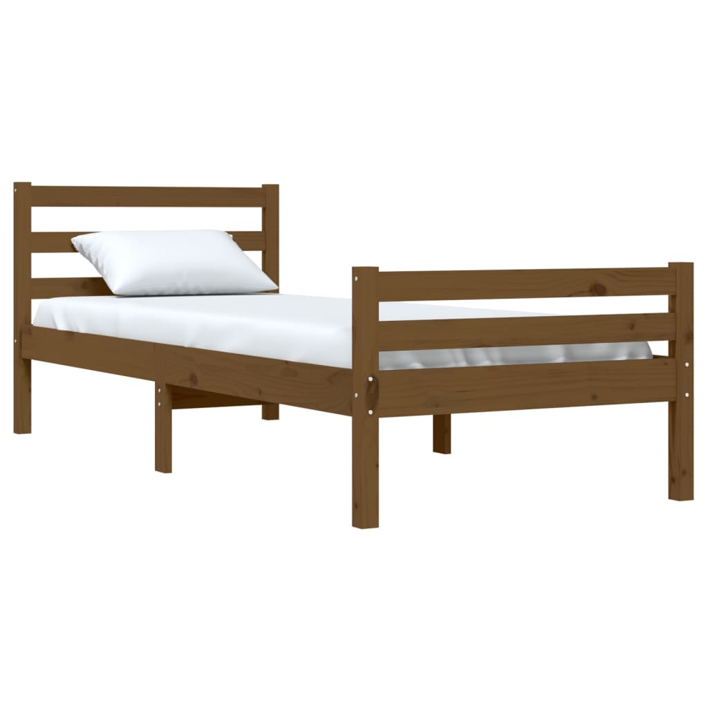Bedframe massief hout honingbruin 75x190 cm is nu te koop bij PeponiXL, paradijselijk wonen!